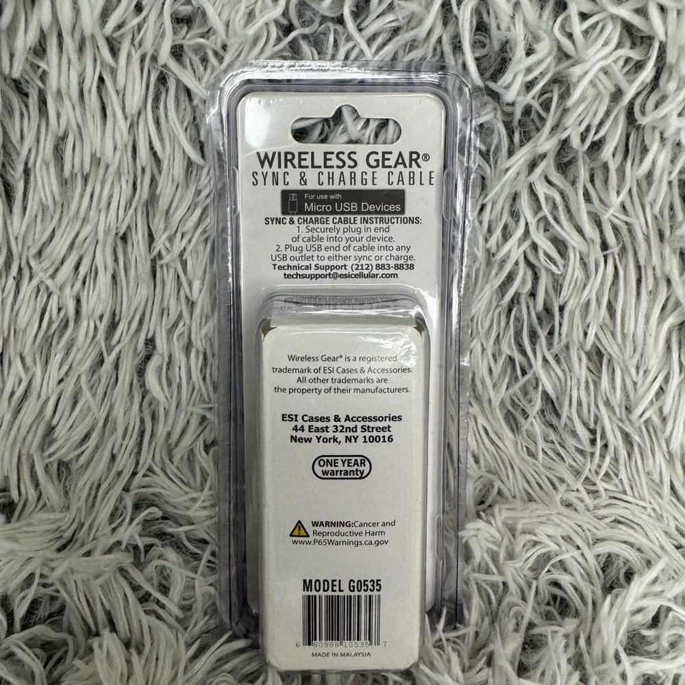 Wireless Gear Sync & Charge Cable- for Micro USB Devices